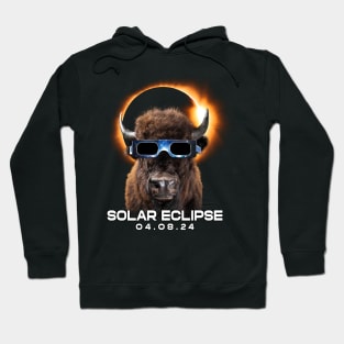 Solar Eclipse Bison: Bold Tee Celebrating the Spirit of America Hoodie